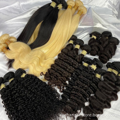 Remy 100% raw unprocessed bundles human burmese hair vendors 40inch one donor virgin cuticle aligned hair